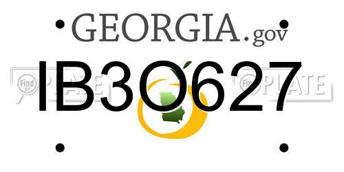 IB3O627 Georgia License Plate