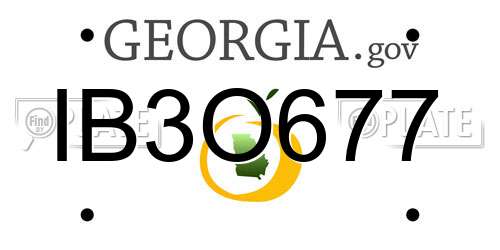 IB3O677 Georgia License Plate