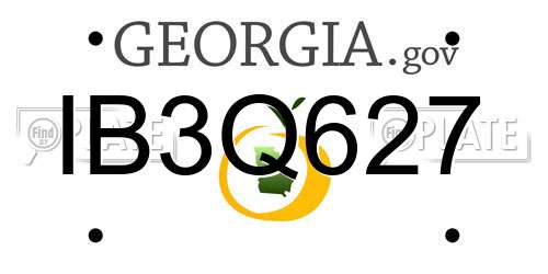IB3Q627 Georgia License Plate