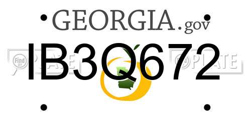 IB3Q672 Georgia License Plate