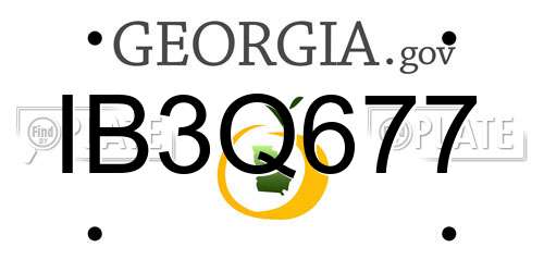 IB3Q677 Georgia License Plate