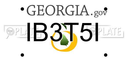 IB3T5I Georgia License Plate