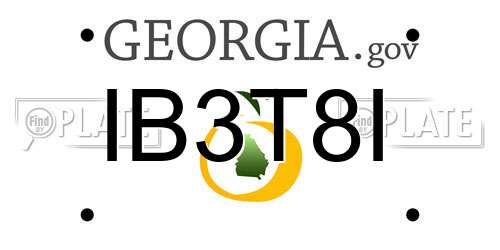 IB3T8I Georgia License Plate