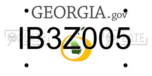 IB3Z005 Georgia License Plate