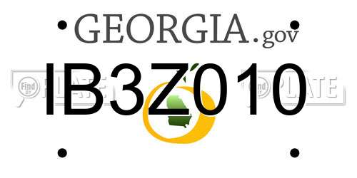 IB3Z010 Georgia License Plate
