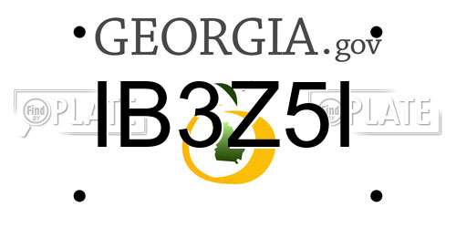 IB3Z5I Georgia License Plate