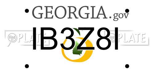IB3Z8I Georgia License Plate