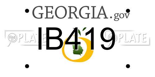 IB419 Georgia License Plate