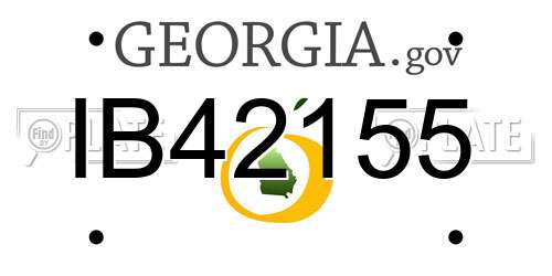 IB42155 Georgia License Plate