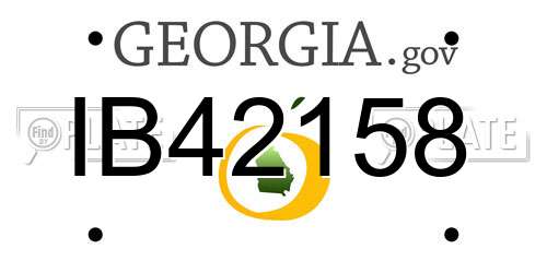 IB42158 Georgia License Plate