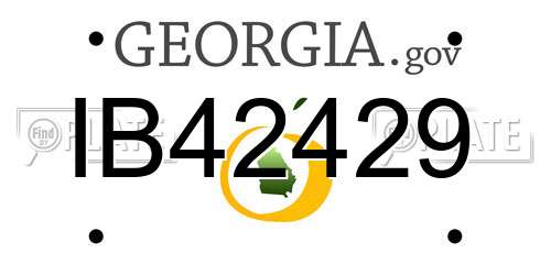 IB42429 Georgia License Plate