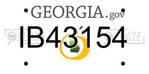 IB43154 Georgia License Plate