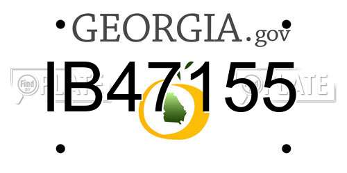 IB47155 Georgia License Plate