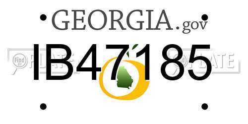 IB47185 Georgia License Plate