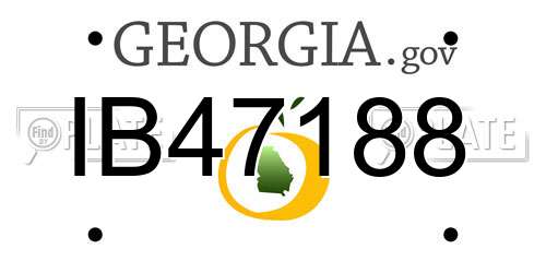 IB47188 Georgia License Plate