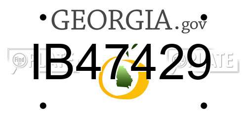 IB47429 Georgia License Plate