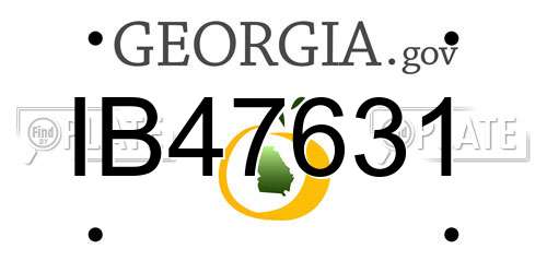 IB47631 Georgia License Plate