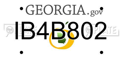 IB4B802 Georgia License Plate