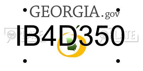IB4D350 Georgia License Plate