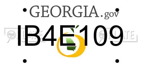 IB4E109 Georgia License Plate