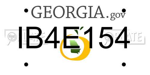 IB4E154 Georgia License Plate