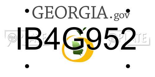 IB4G952 Georgia License Plate