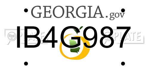 IB4G987 Georgia License Plate