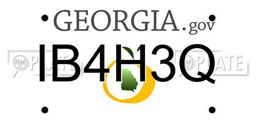 IB4H3Q Georgia License Plate