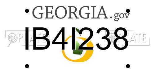 IB4I238 Georgia License Plate