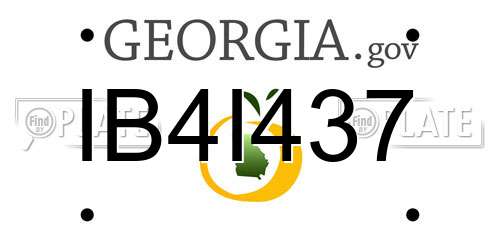 IB4I437 Georgia License Plate