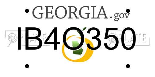 IB4O350 Georgia License Plate