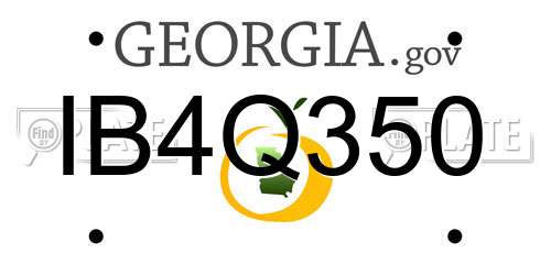 IB4Q350 Georgia License Plate
