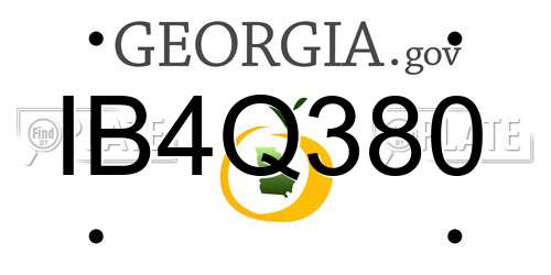 IB4Q380 Georgia License Plate
