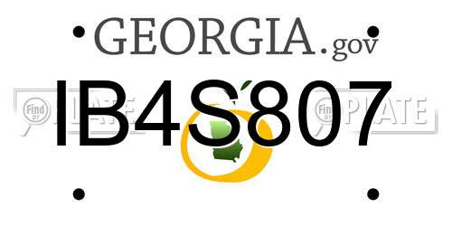 IB4S807 Georgia License Plate