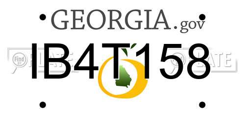 IB4T158 Georgia License Plate