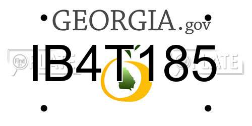 IB4T185 Georgia License Plate