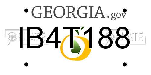 IB4T188 Georgia License Plate