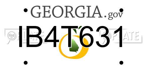 IB4T631 Georgia License Plate