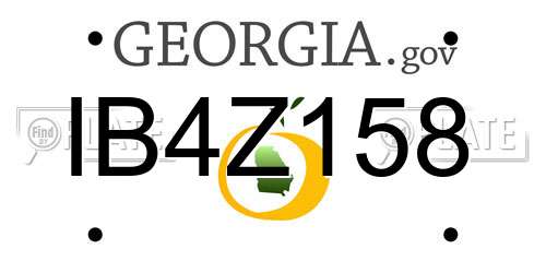 IB4Z158 Georgia License Plate
