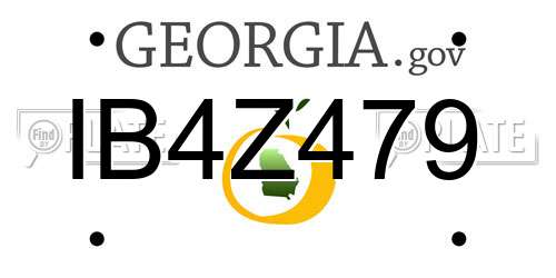 IB4Z479 Georgia License Plate