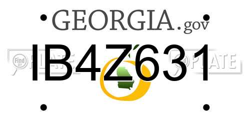 IB4Z631 Georgia License Plate