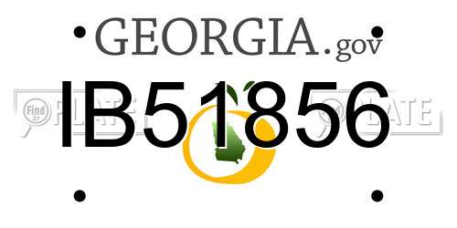 IB51856 Georgia License Plate