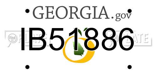 IB51886 Georgia License Plate
