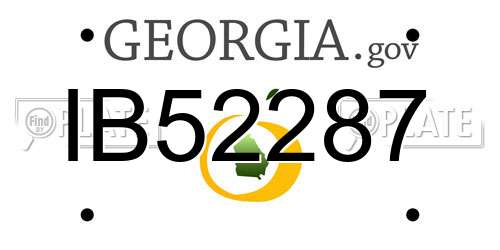 IB52287 Georgia License Plate