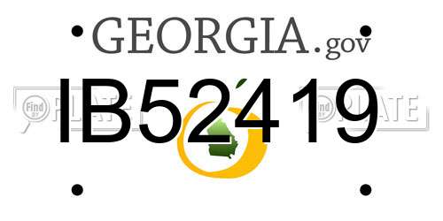 IB52419 Georgia License Plate