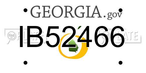 IB52466 Georgia License Plate