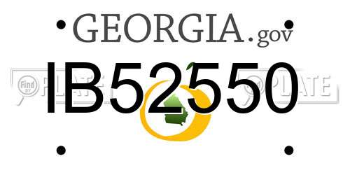 IB52550 Georgia License Plate