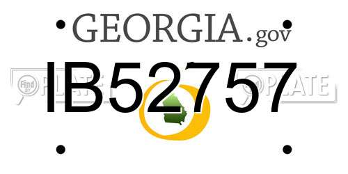 IB52757 Georgia License Plate