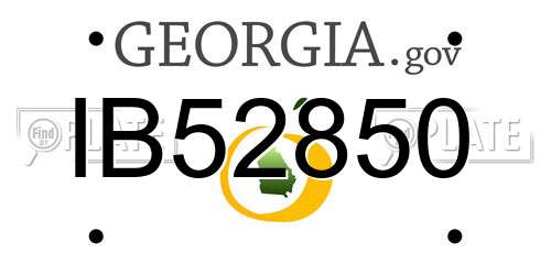 IB52850 Georgia License Plate