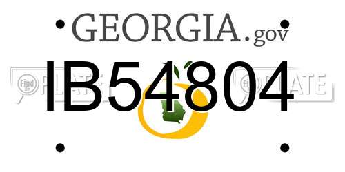 IB54804 Georgia License Plate